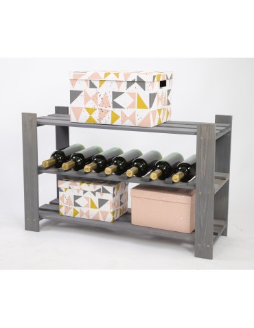 Regały - Regał na książki drewniany B06R 50x80x28 3 półki Szary - product 3