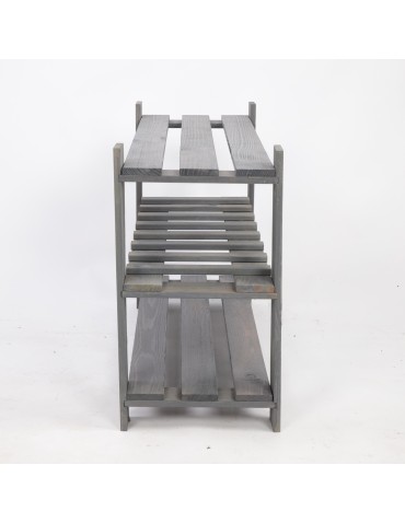 Regały - Regał na książki drewniany B06R 50x80x28 3 półki Szary - product 4