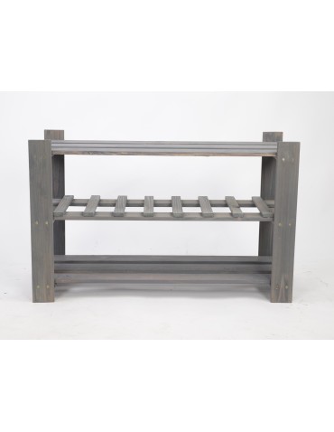 Regały - Regał na książki drewniany B06R 50x80x28 3 półki Szary - product 5