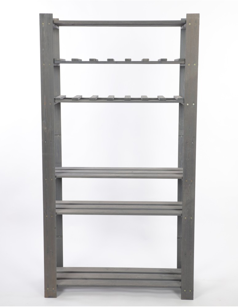 Regały - Regał na książki drewniany B17R 150x80x28 7 półek Szary - product b2b.wamar.biz 4