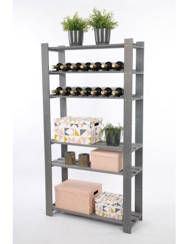 Regały - Regał na książki drewniany B17R 150x80x28 7 półek Szary - product 5