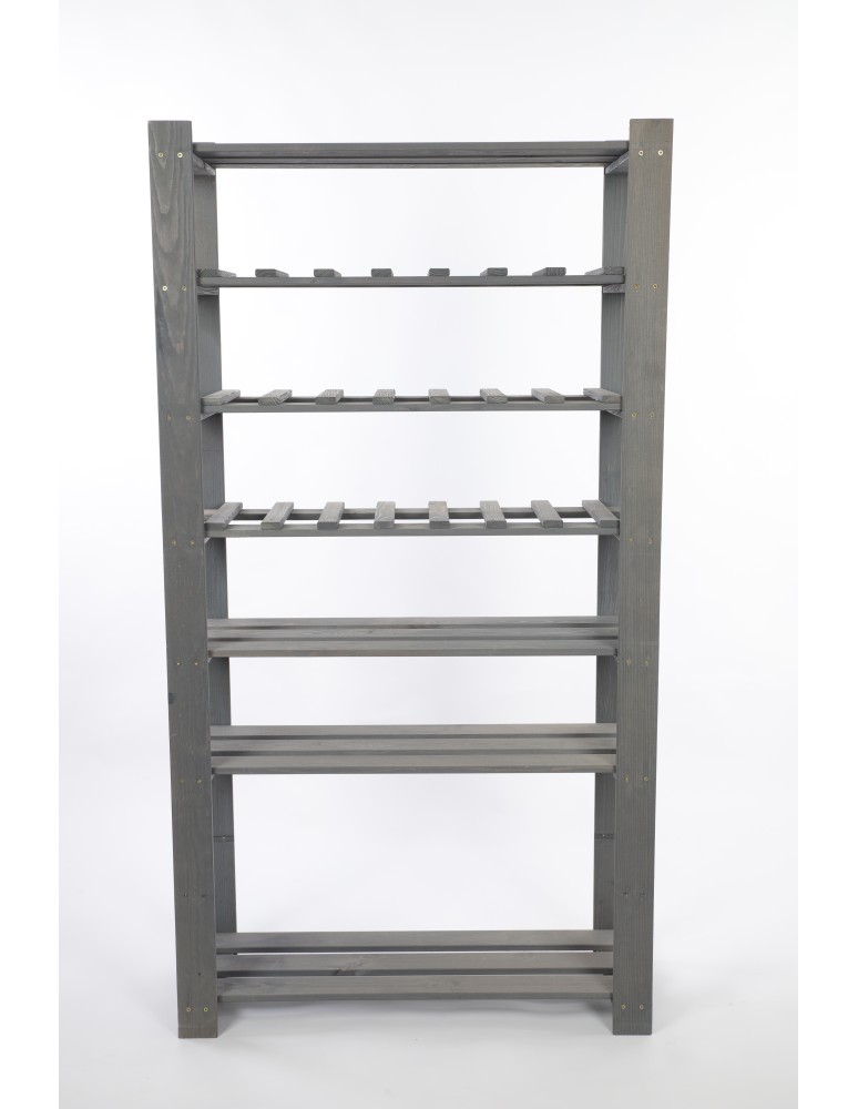 Regały - Regał na książki drewniany B17R 150x80x28 8 półek Szary - product b2b.wamar.biz 3