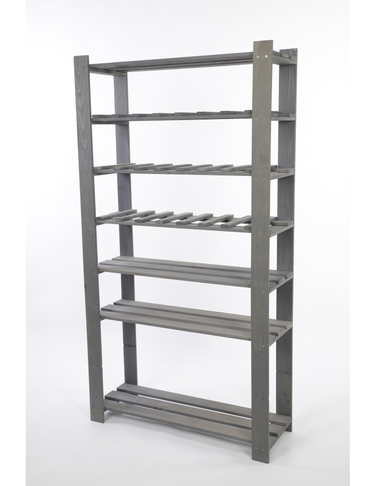 Regały - Regał na książki drewniany B17R 150x80x28 8 półek Szary - product b2b.wamar.biz 4