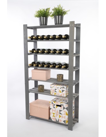 Regały - Regał na książki drewniany B17R 150x80x28 8 półek Szary - product 5