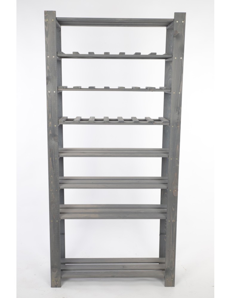 Regały - Regał na książki drewniany B18R 170x80x28 8 półek Szary - product b2b.wamar.biz 3