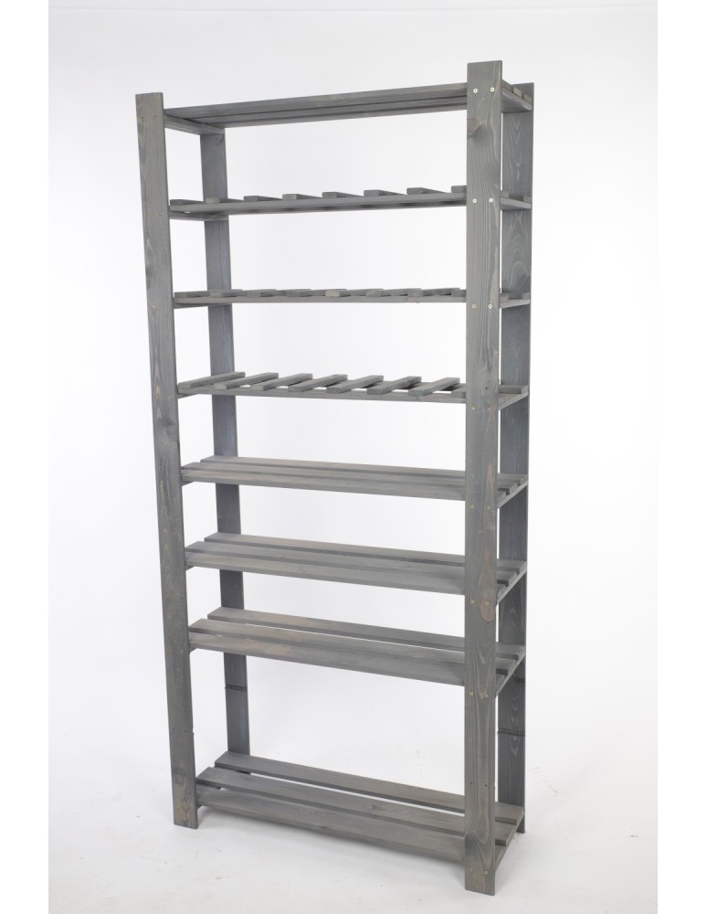 Regały - Regał na książki drewniany B18R 170x80x28 8 półek Szary - product b2b.wamar.biz 4