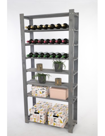 Regały - Regał na książki drewniany B18R 170x80x28 8 półek Szary - product 5