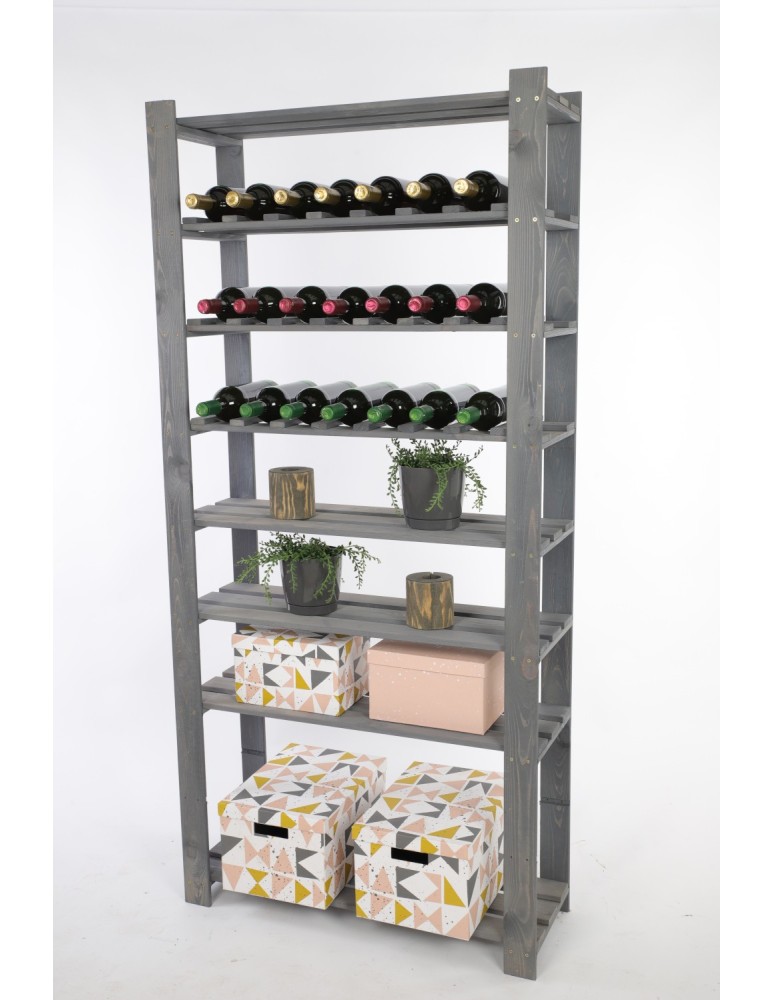 Regały - Regał na książki drewniany B18R 170x80x28 8 półek Szary - product b2b.wamar.biz 5