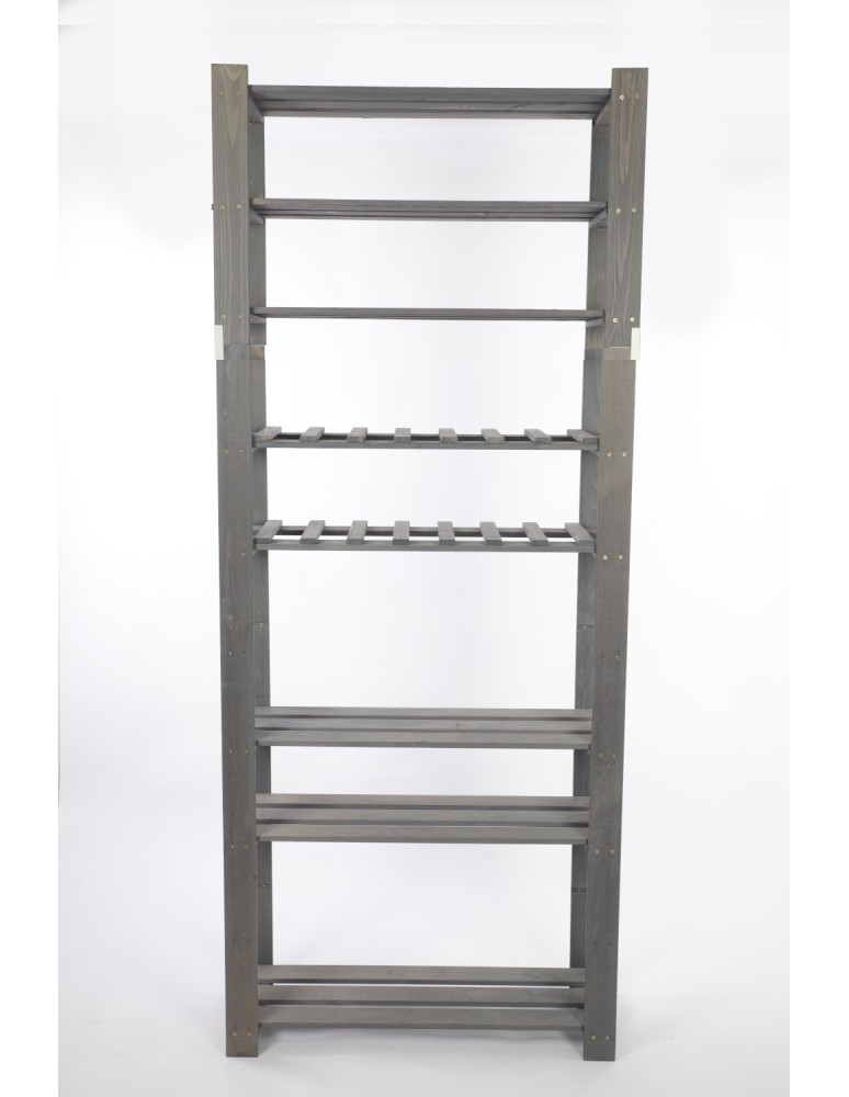 Regały - Regał na książki drewniany B27R 200x80x28 8 półek Szary - product b2b.wamar.biz 3