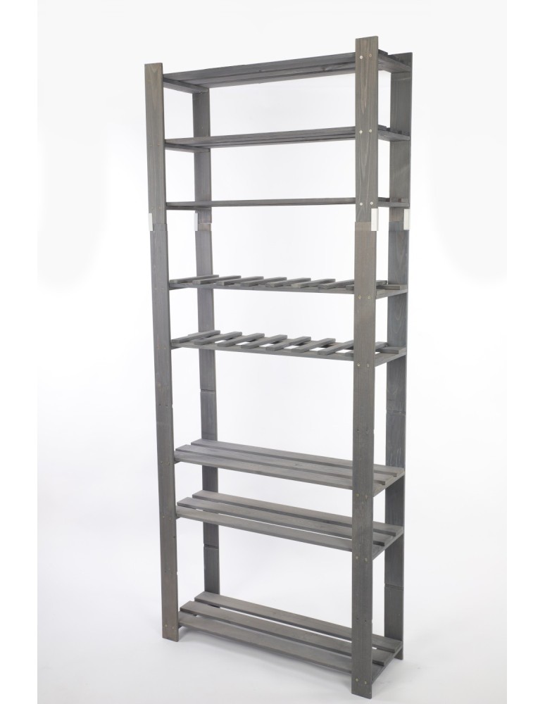 Regały - Regał na książki drewniany B27R 200x80x28 8 półek Szary - product b2b.wamar.biz 4