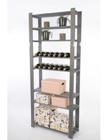 Regały - Regał na książki drewniany B27R 200x80x28 8 półek Szary - product 5