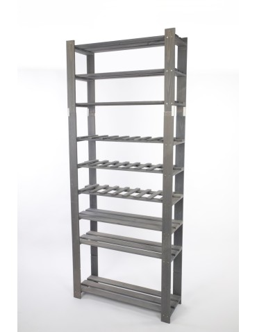 Regały - Regał na książki drewniany B27R 200x80x28 9 półek Szary - produkt 4