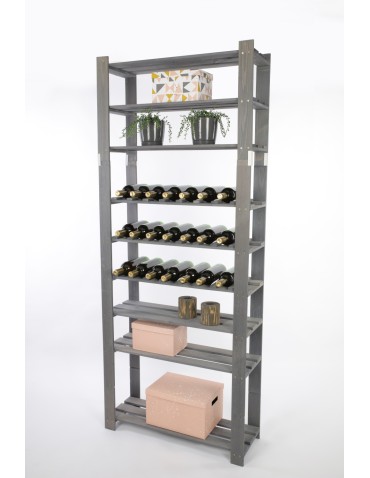 Regały - Regał na książki drewniany B27R 200x80x28 9 półek Szary - produkt 5