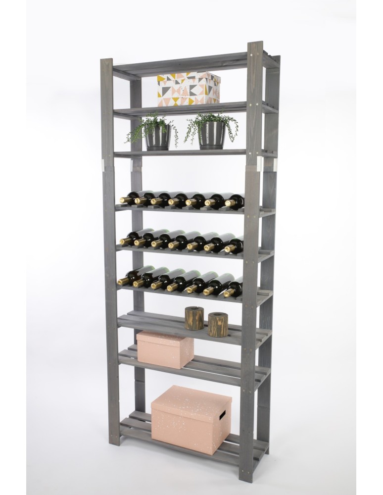 Regały - Regał na książki drewniany B27R 200x80x28 9 półek Szary - produkt b2b.wamar.biz 5