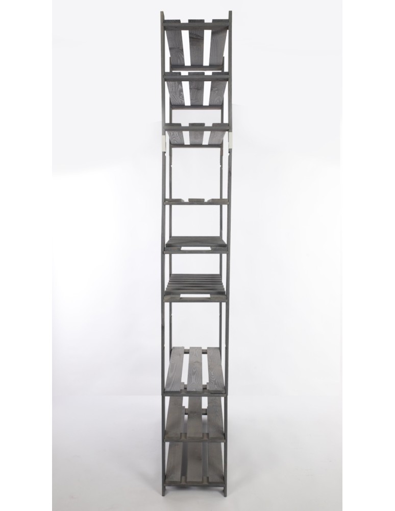 Regały - Regał na książki drewniany B28R 220x80x28 9 półek Szary - product b2b.wamar.biz 2