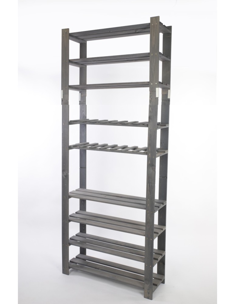 Regały - Regał na książki drewniany B28R 220x80x28 9 półek Szary - product b2b.wamar.biz 4