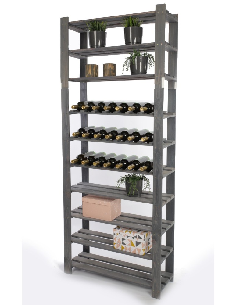 Regały - Regał na książki drewniany B28R 220x80x28 10 półek Szary - product b2b.wamar.biz 5