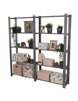 Regał na książki drewniany B02R 170x170x28 5 półek Szary