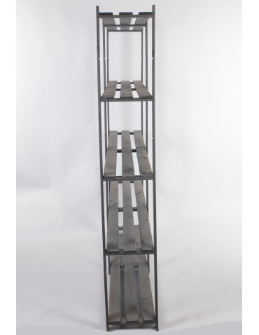 Regały - Regał na książki drewniany B02R 170x170x28 5 półek Szary - product 3