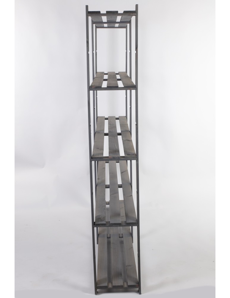 Regały - Regał na książki drewniany B02R 170x170x28 5 półek Szary - product b2b.wamar.biz 3