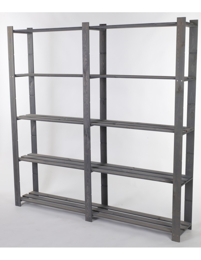 Regały - Regał na książki drewniany B02R 170x170x28 5 półek Szary - product b2b.wamar.biz 5