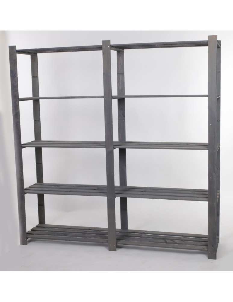 Regały - Regał na książki drewniany B03R 170x170x38 5 półek Szary - produkt b2b.wamar.biz 3