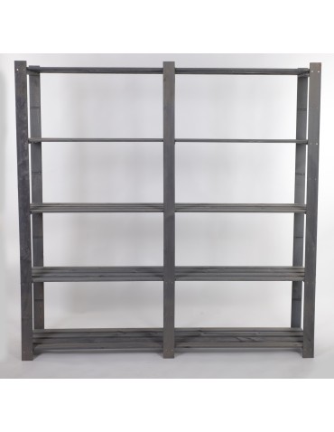 Regały - Regał na książki drewniany B03R 170x170x38 5 półek Szary - produkt 6