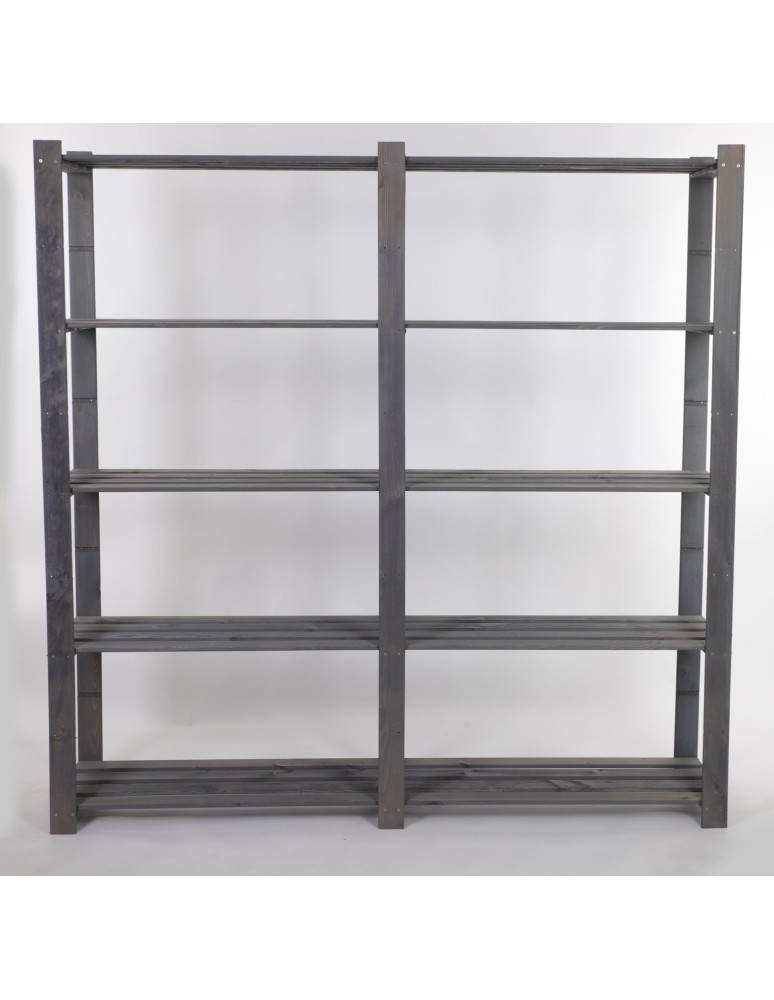 Regały - Regał na książki drewniany B03R 170x170x38 5 półek Szary - produkt b2b.wamar.biz 6