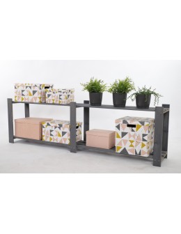 Regał na książki drewniany B04R 50x170x28 2 półki Szary - product 2