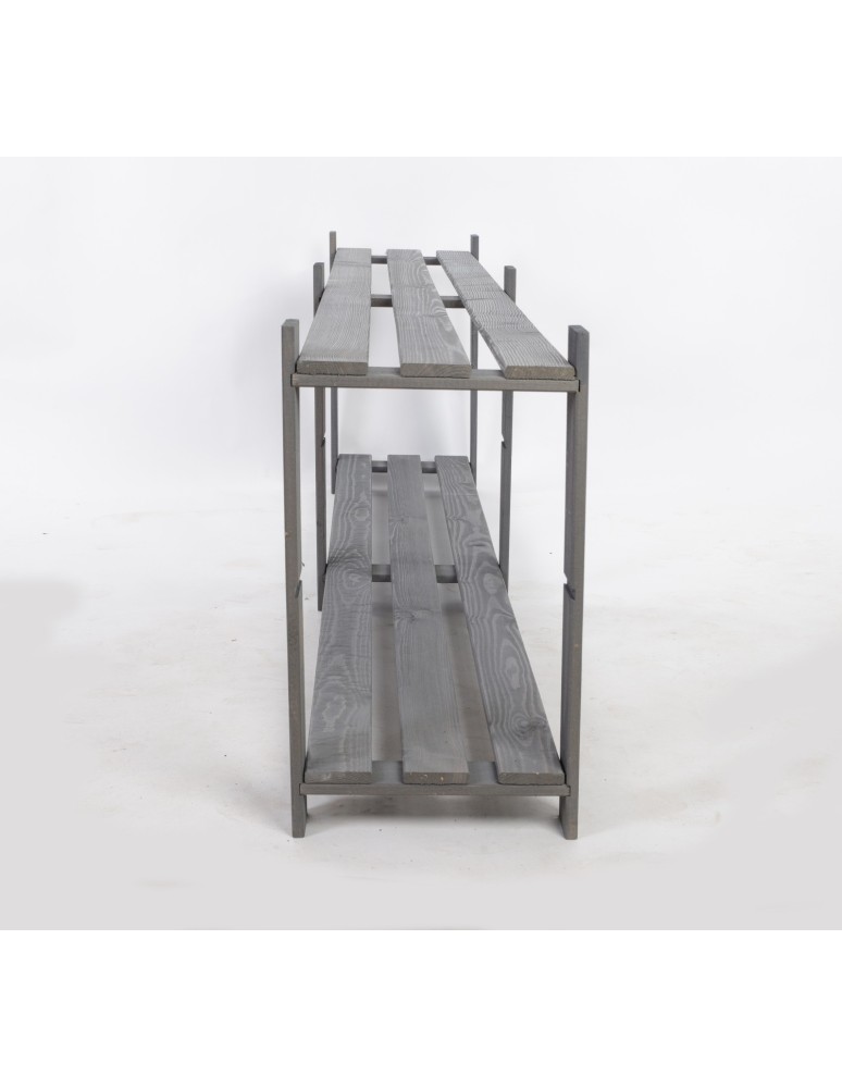 Regały - Regał na książki drewniany B04R 50x170x28 2 półki Szary - produkt b2b.wamar.biz 3