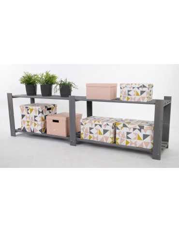 Regał na książki drewniany B05R 50x170x38 2 półki Szary - product 2