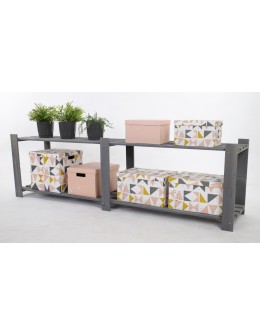 Regał na książki drewniany B05R 50x170x38 2 półki Szary - product 2