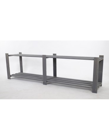 Regały - Regał na książki drewniany B05R 50x170x38 2 półki Szary - produkt 3