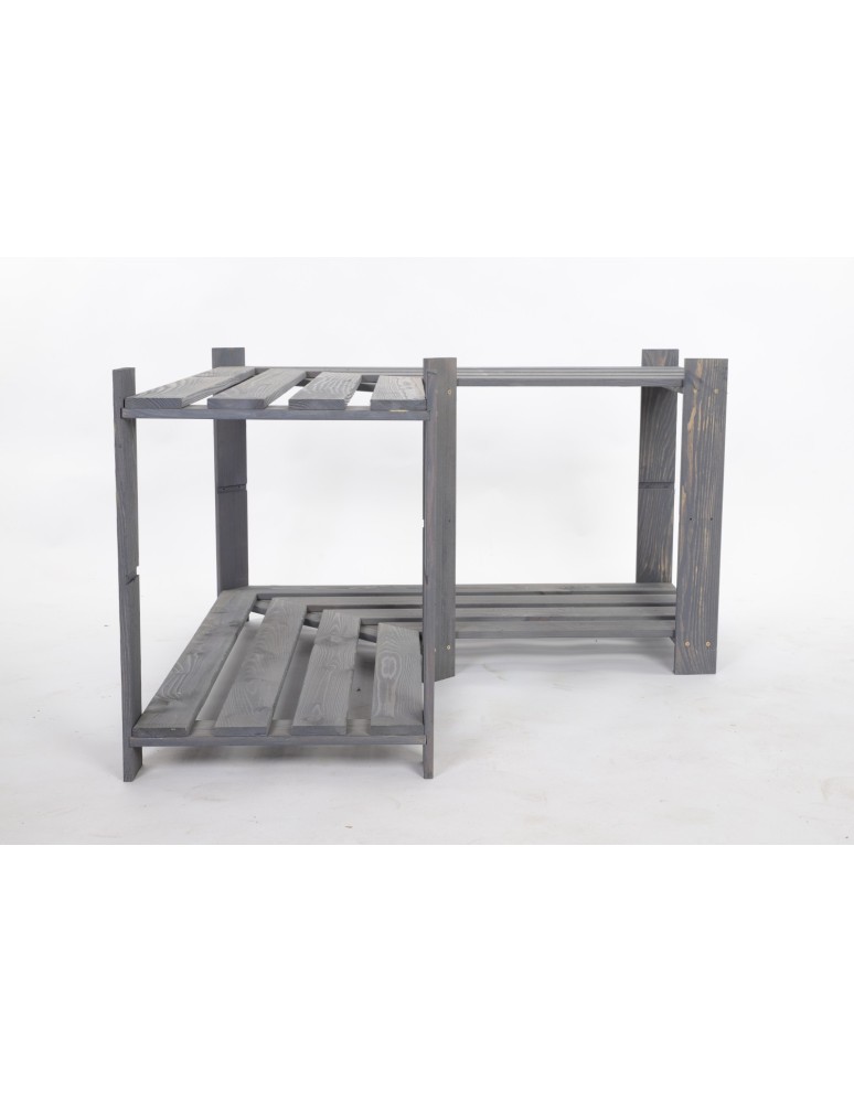 Regały - Regał na książki narożny B09R 50x85x38 2 półki Szary - produkt b2b.wamar.biz 3