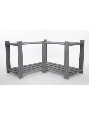 Regały - Regał na książki narożny B09R 50x85x38 2 półki Szary - produkt 4