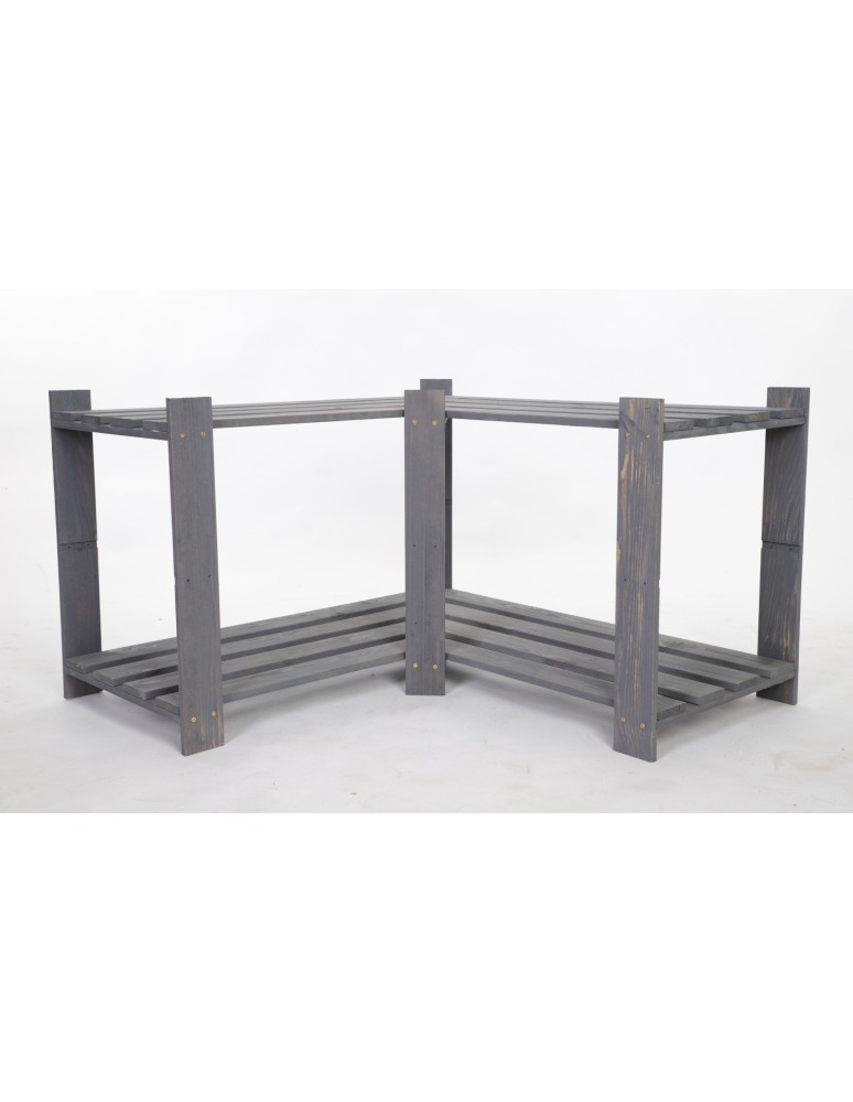 Regały - Regał na książki narożny B09R 50x85x38 2 półki Szary - produkt b2b.wamar.biz 4