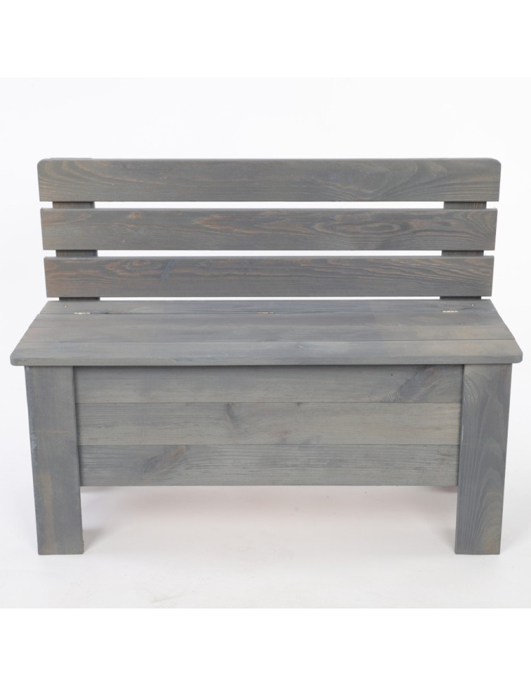 Stoły i ławki - Ławka drewniana ze skrzynią B12L 54x71x29 Szara - produkt b2b.wamar.biz 3