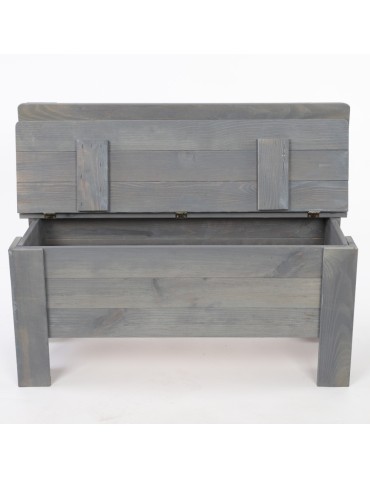 Stoły i ławki - Ławka drewniana ze skrzynią B12L 54x71x29 Szara - produkt 4