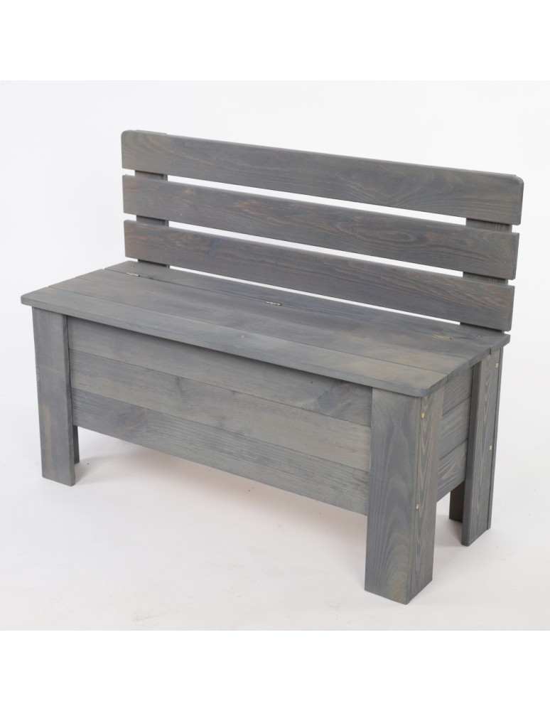 Stoły i ławki - Ławka drewniana ze skrzynią B12L 54x71x29 Szara - produkt b2b.wamar.biz 6