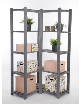 Narożny Regał na Książki 170x85x85 cm 5 półek/ Szary – B20S - product 2