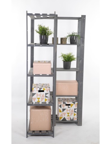 Regały - Narożny Regał na Książki 170x85x85 cm 5 półek/ Szary – B20S - product 3