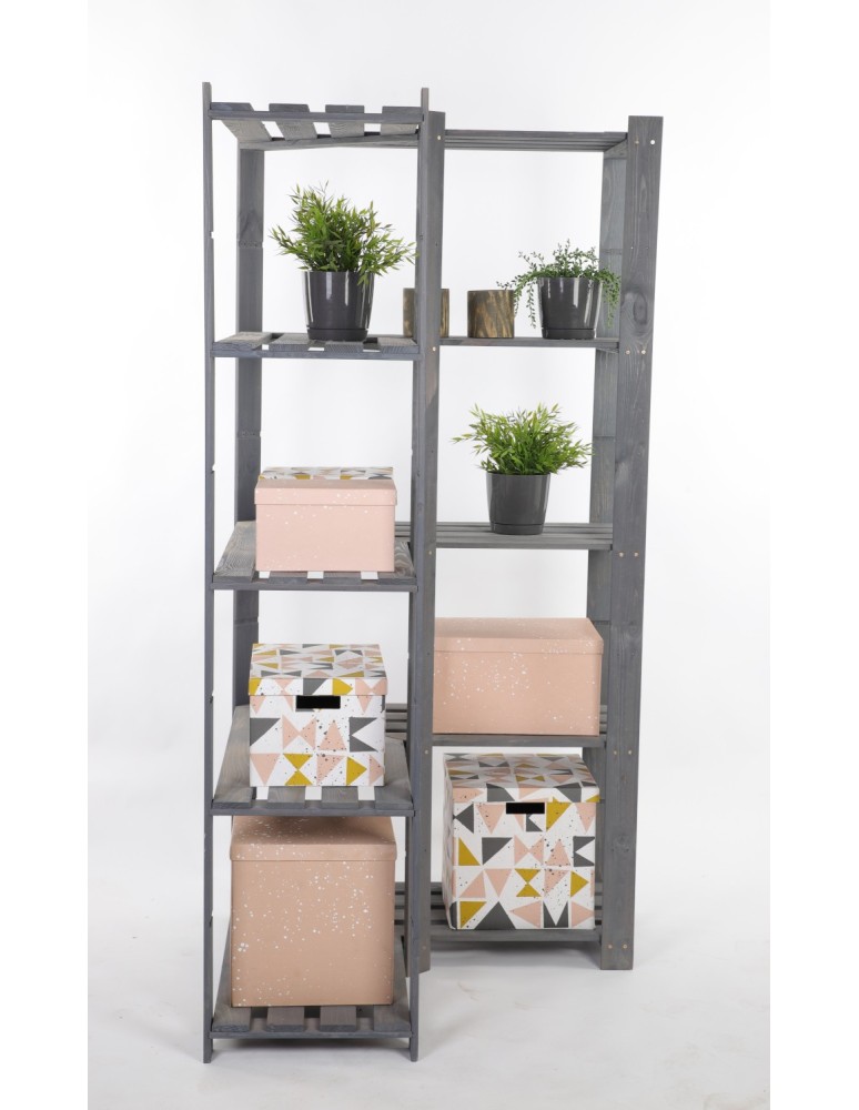 Regały - Narożny Regał na Książki 170x85x85 cm 5 półek/ Szary – B20S - product b2b.wamar.biz 3