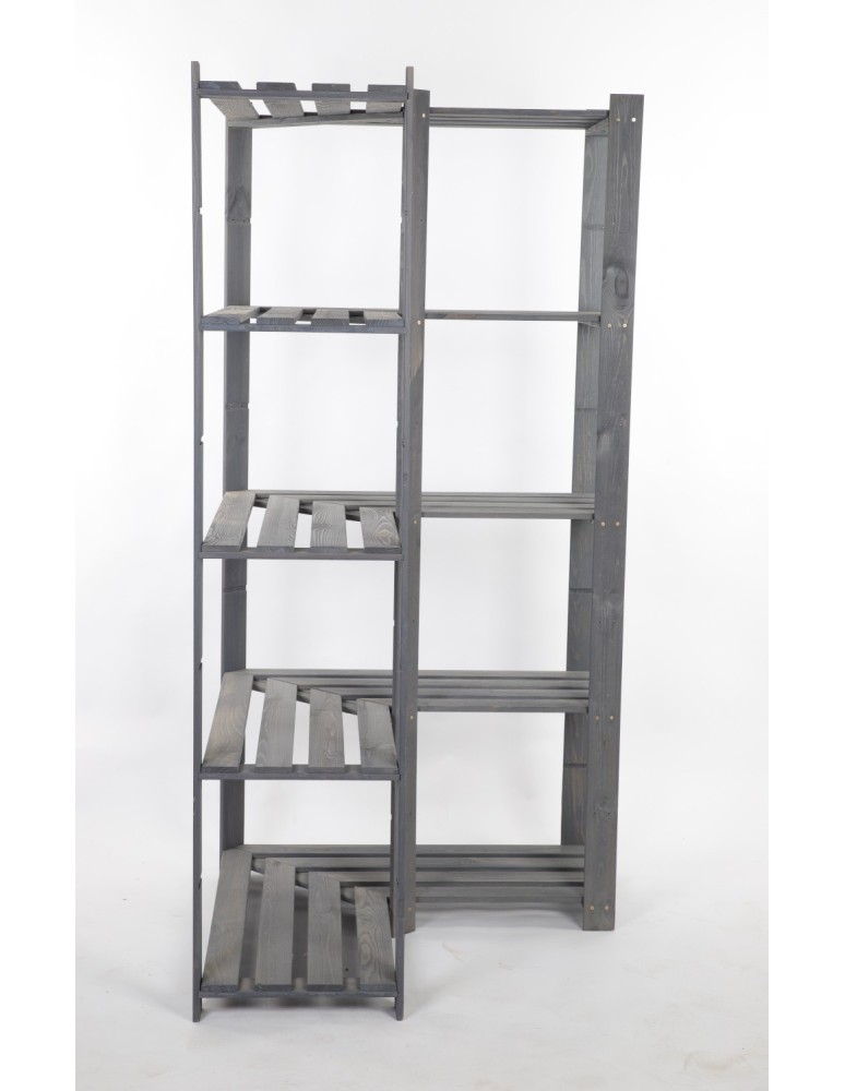 Regały - Narożny Regał na Książki 170x85x85 cm 5 półek/ Szary – B20S - product b2b.wamar.biz 4