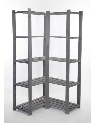 Regały - Narożny Regał na Książki 170x85x85 cm 5 półek/ Szary – B20S - product 5