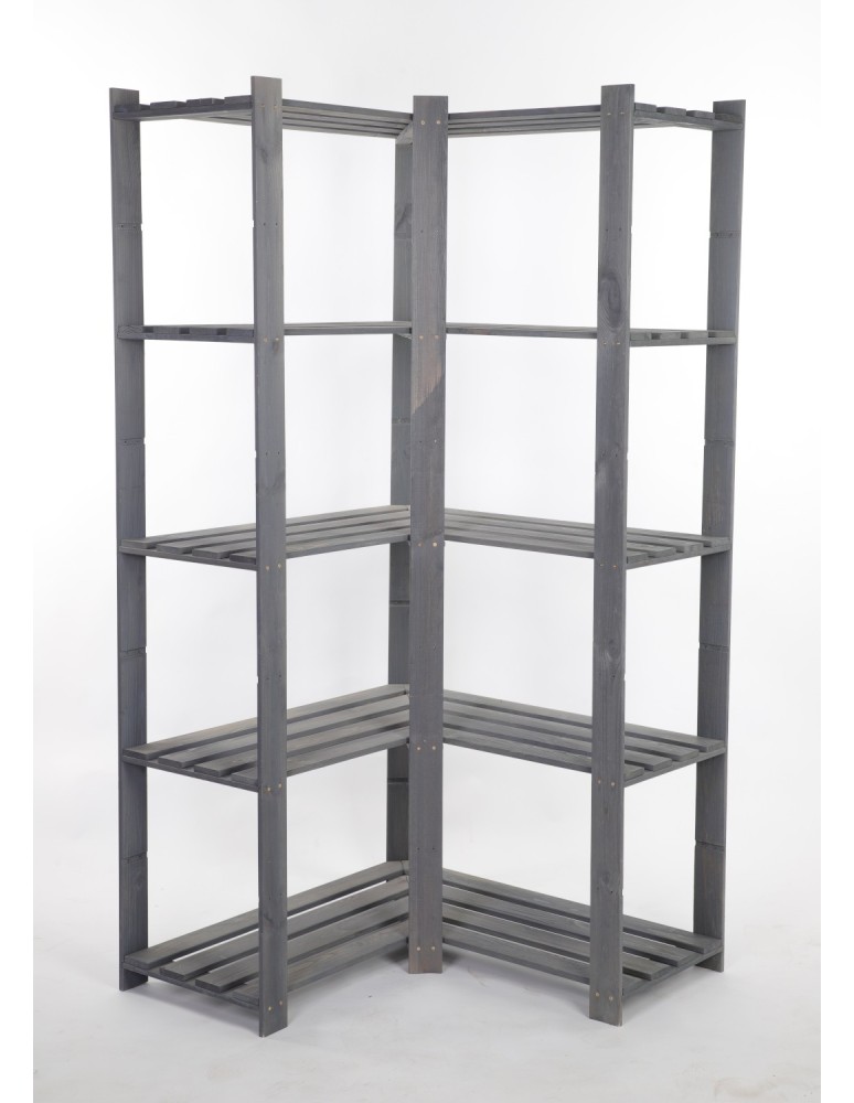 Regały - Narożny Regał na Książki 170x85x85 cm 5 półek/ Szary – B20S - product b2b.wamar.biz 5