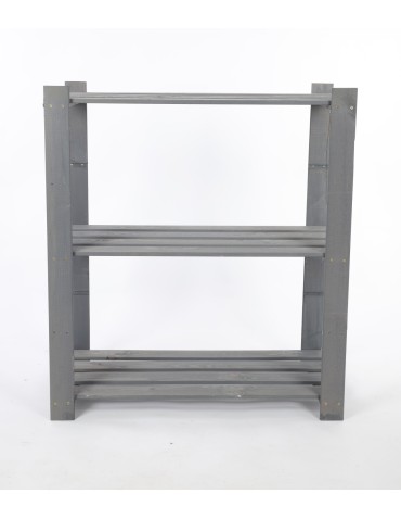 Regały - Regał na książki drewniany B21R 90x80x38 3 półki Szary - product 5