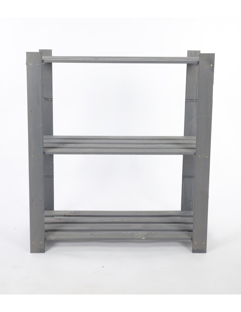 Regały - Regał na książki drewniany B21R 90x80x38 3 półki Szary - product b2b.wamar.biz 5