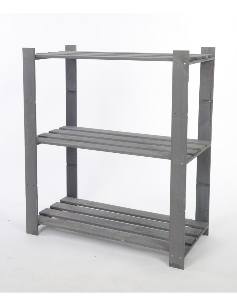 Regały - Regał na książki drewniany B21R 90x80x38 3 półki Szary - product b2b.wamar.biz 6