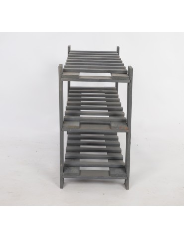 Regały - Regał na butelki drewniany B22R 50x80x28 3 półki Szary - product 3