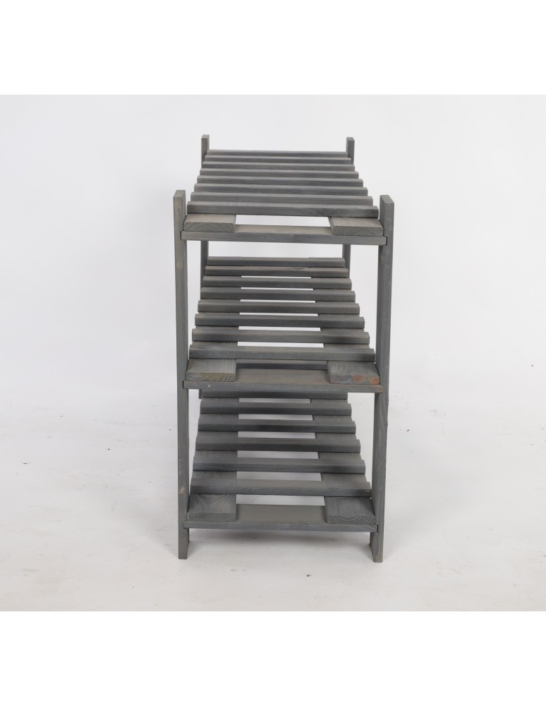 Regały - Regał na butelki drewniany B22R 50x80x28 3 półki Szary - product b2b.wamar.biz 3